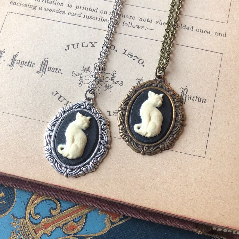 Cat Cameo Necklace - Etsy | Etsy (US)