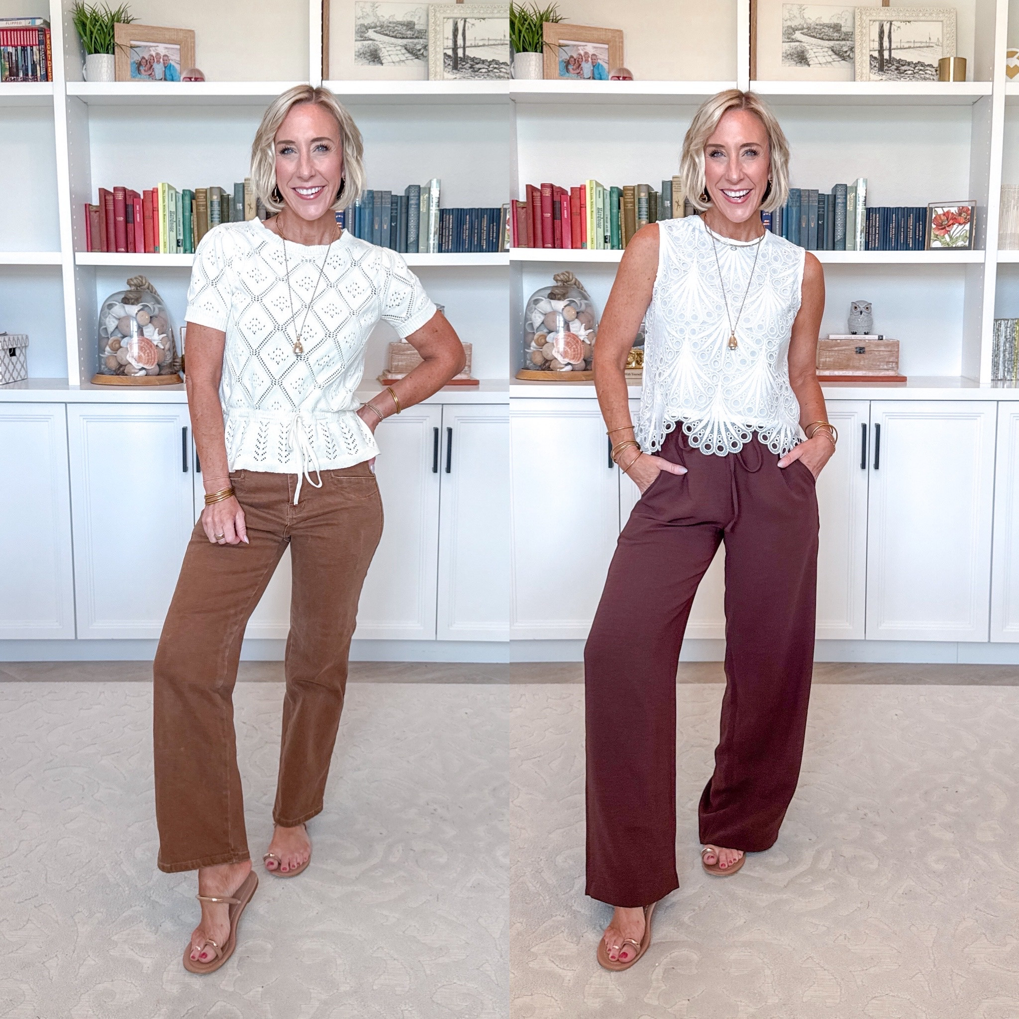 Amazon - warm fall tops * Short Sleeve Crochet Tie Front Peplum Sweater - size XS. 7 colors. * Brown Straight Leg Jeans - size 4. 9 colors. Lace Sleeveless Embroidered Blouse - size XS. 3 colors. * Wide Leg Wrinkle Resistant Crepe Pants - size Small (regular). 10 colors.

#LTKSeasonal #LTKOver40 #LTKWorkwear #LTKSeasonal #LTKOver40 #LTKWorkwear