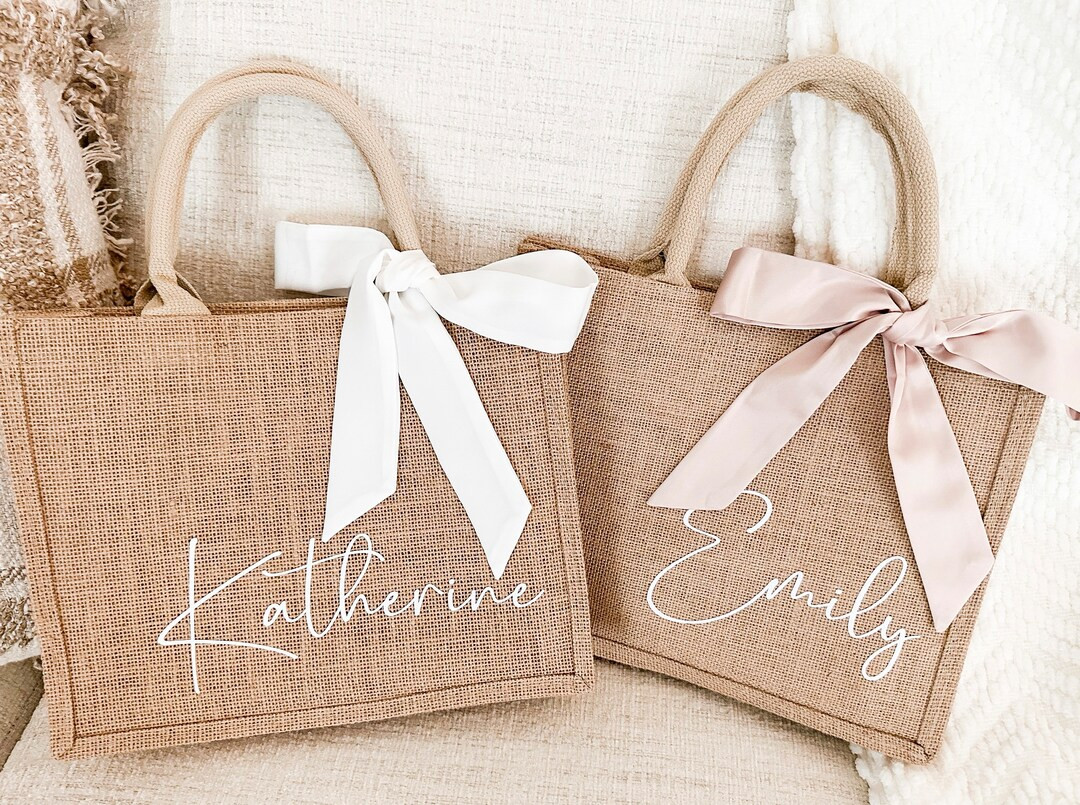 Personalized Bridesmaid Beach Jute Bag Bachelorette Gift Bag - Etsy | Etsy (US)