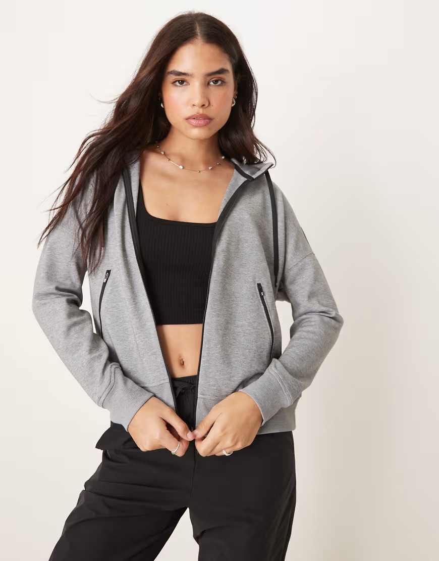 ON zipped hoodie in grey | ASOS (Global)