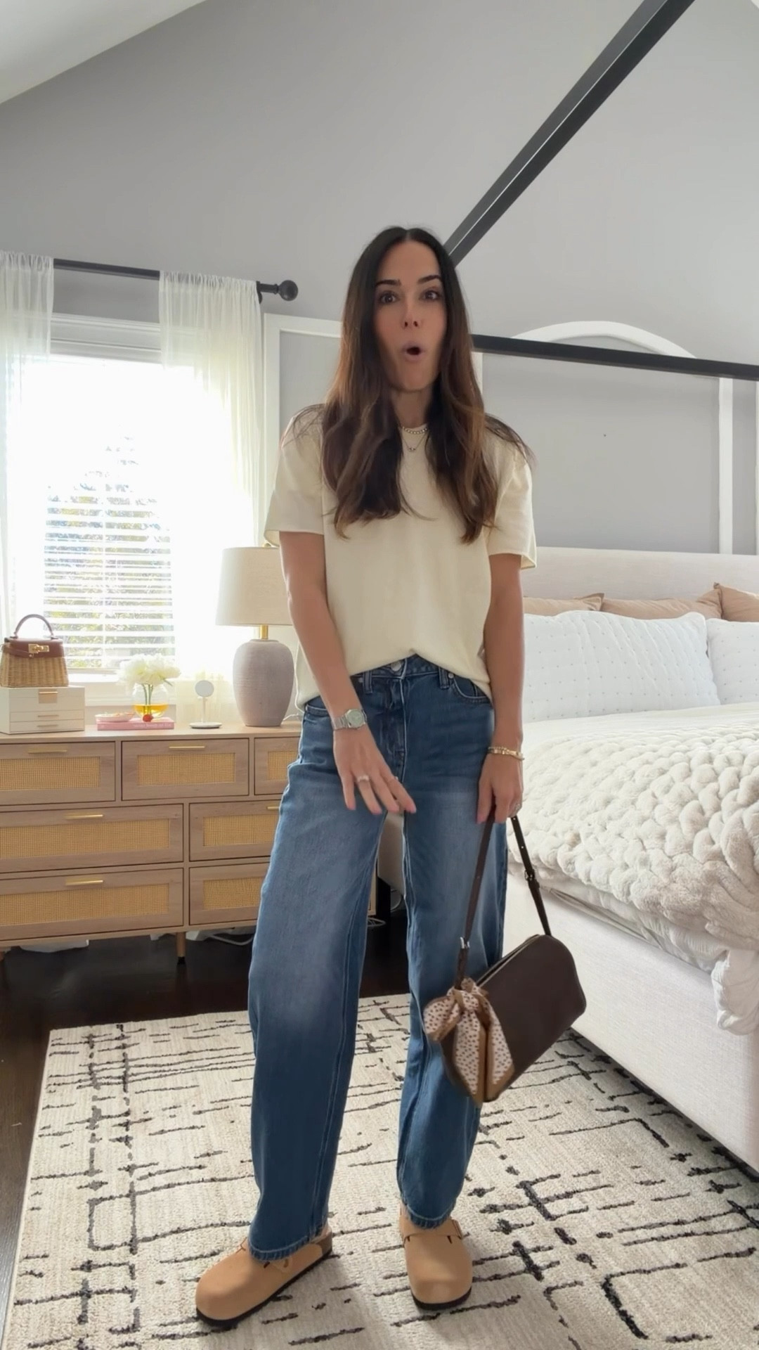 This cotton cashmere sweater tee from quince is such a good staple! It’s lightweight, super soft and looks a little more elevated than a basic tee. 

Perfect for layering now and wearing all spring. Under $40 which is honestly amazing for the quality. 

Wearing size xs

@onequince #quincepartner 

#LTKootd #LTKmomlife #LTKOver40