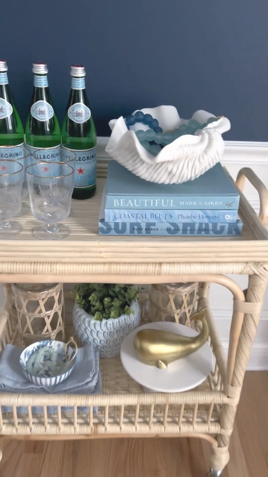 My coastal bar cart styling brings beachy vibes with blue and white accents, natural textures, and curated glassware for a fresh, designer-inspired look. I love how this styled cart makes decorating feel effortless, fun, and coastal chic. 



#LTKHome #LTKOver40 #LTKU