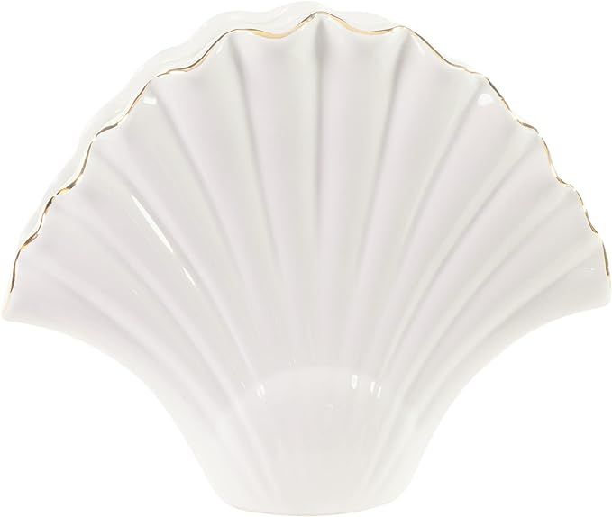 Lilly Pulitzer Seashell Vase, Decorative Ceramic Vase for Beach House Decor, Nautical Decor in Wh... | Amazon (US)