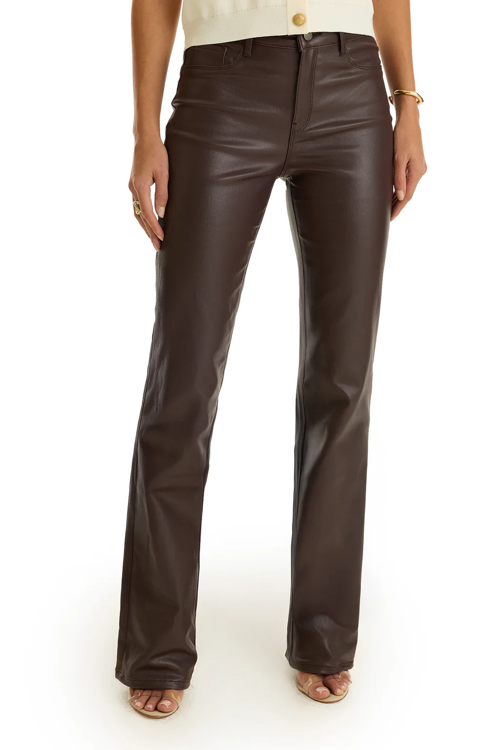 Aria Coated Flare Jean - Espresso | The Noli Shop