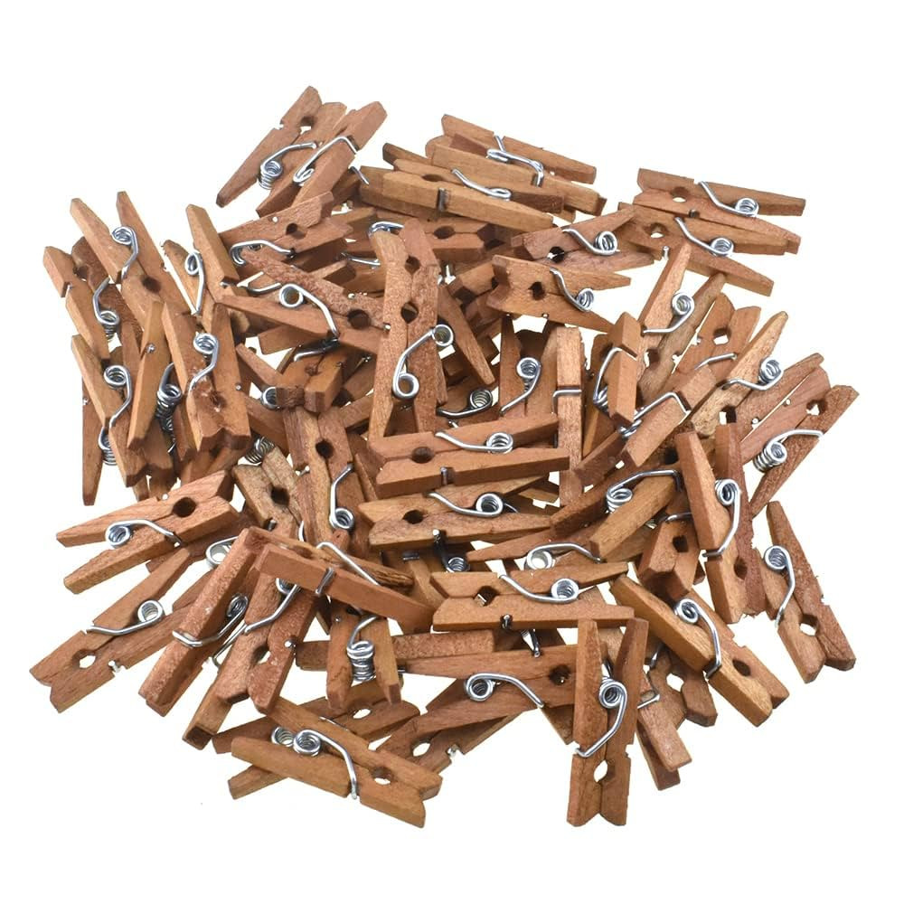 HAHIYO Brown Wooden Clothes Pins Clothespins Mini Aviod Fall Apart 1 Inches Length 80 Pack Strong... | Amazon (US)