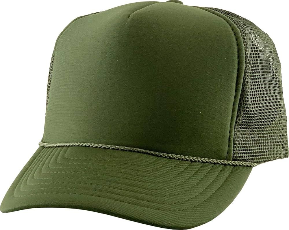 Classic Foam Front Mesh Back Trucker Hat Baseball Cap Plastic Summer Adjustable Snapback | Amazon (US)