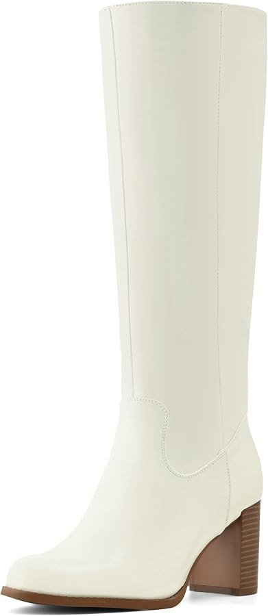 Knee High Boots for Women Chunky Heel Round Toe Stretchy Fashion Fall and Winter Comfortable Boot... | Amazon (US)