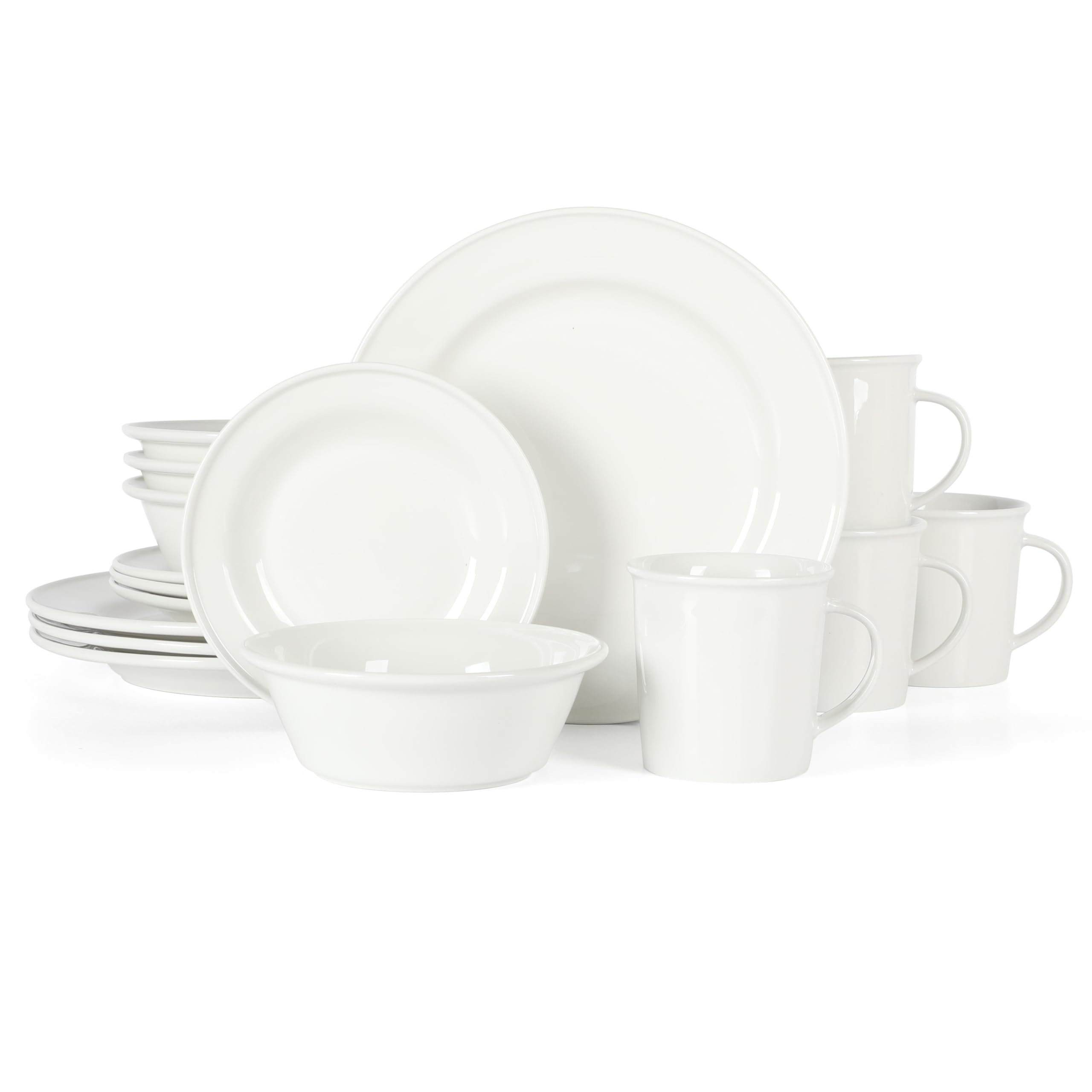 Martha Stewart Cliffield High Fired 16-Piece Porcelain Chip and Scratch Resistant Plates, Bowls, ... | Amazon (US)