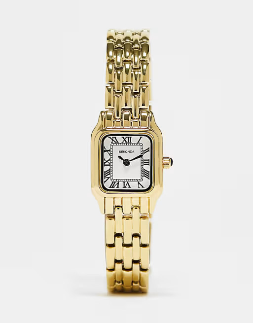 Sekonda womens bracelet watch with square white dial in gold | ASOS (Global)