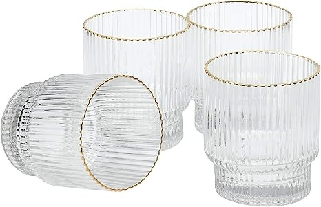 Denmark Tools for Cooks Glass Drinkware Collection- Low Boy Tumblers Set Water Bar Whisky, 4 Pack... | Amazon (US)