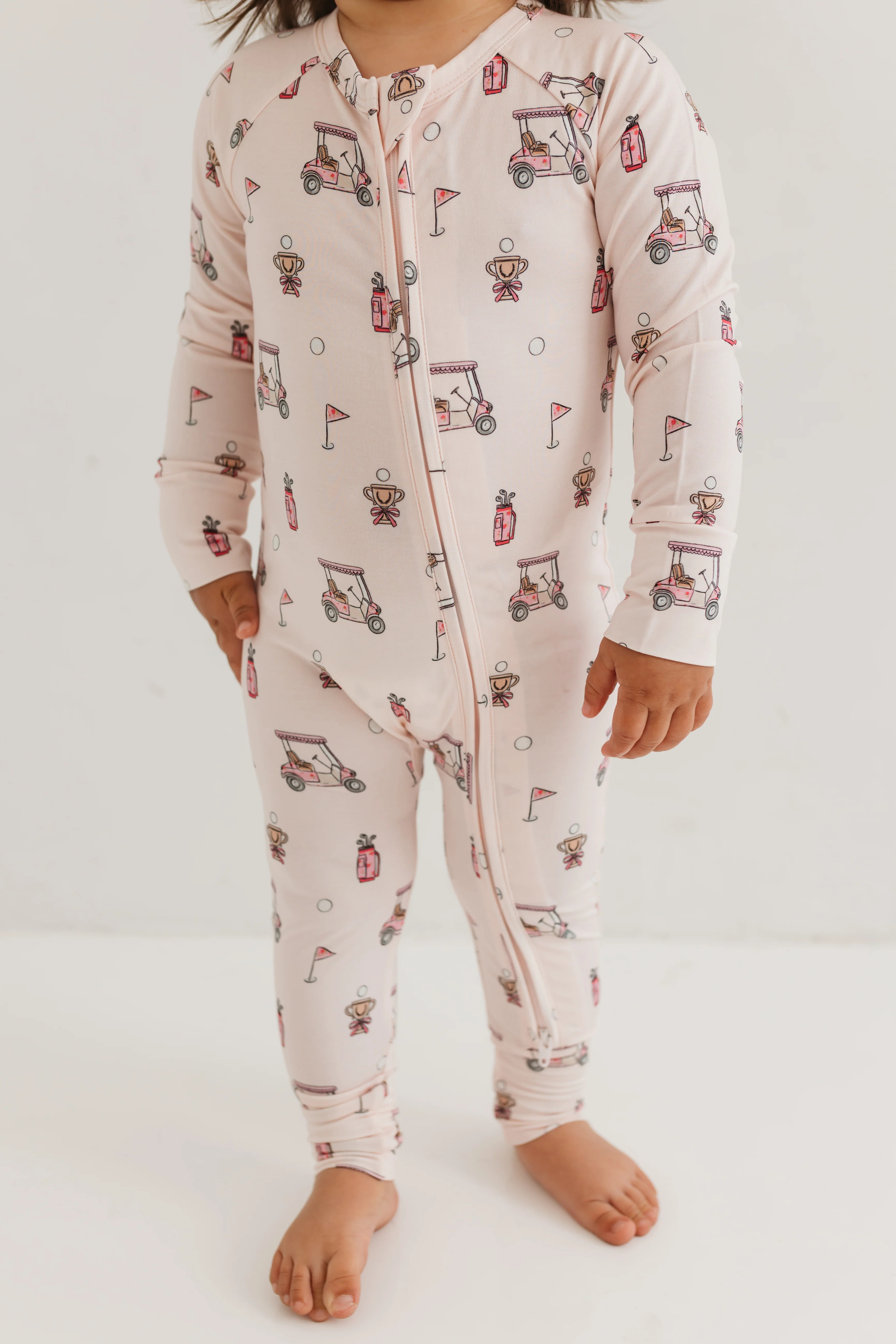 Pink Golf Zipper Romper | In My Jammers
