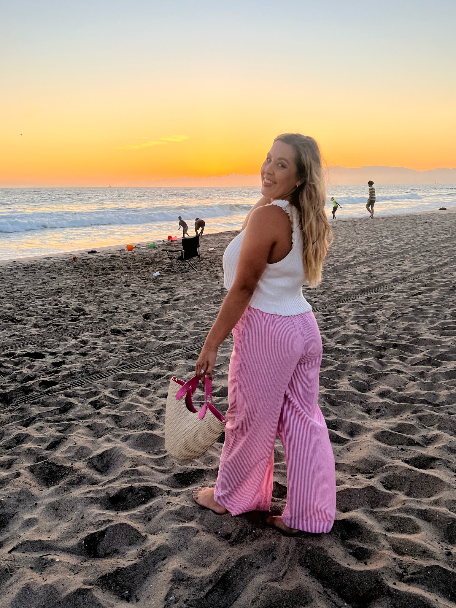 Pink striped linen pants

Beach outfit 
Beach pants
Linen pants
Straw tote bag
Beach bag
Pink pants

#LTKFindsUnder50 #LTKItBag #LTKTravel