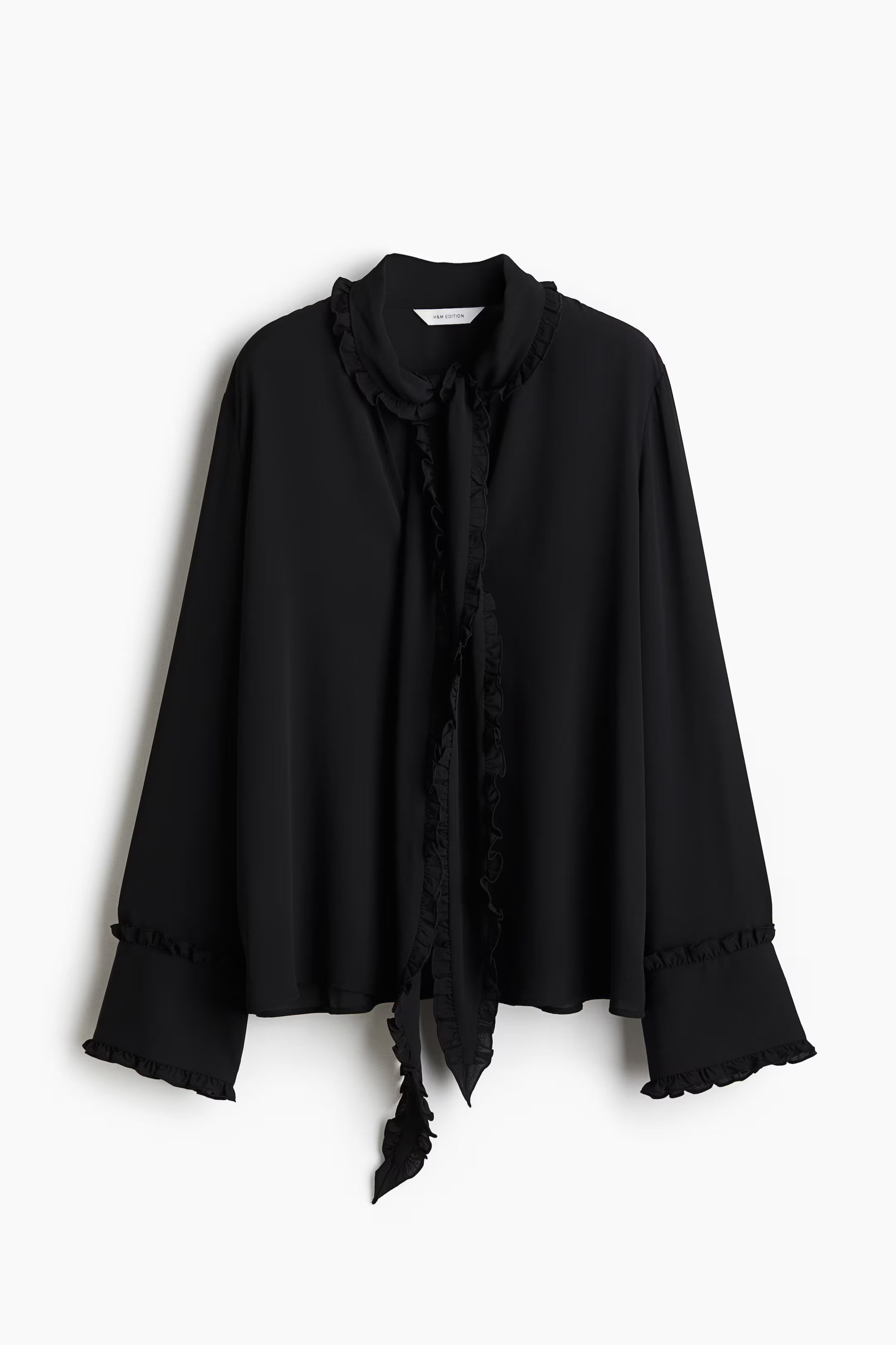 Blouse volantée avec col à nouer | H&M (FR, IT, ES, PT, BE)
