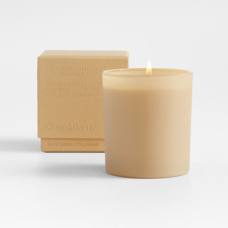 Monochrome No. 7 Pampas 1-Wick Scented Candle - Beach Grass, Nutmeg and Black Pepper + Reviews | ... | Crate & Barrel