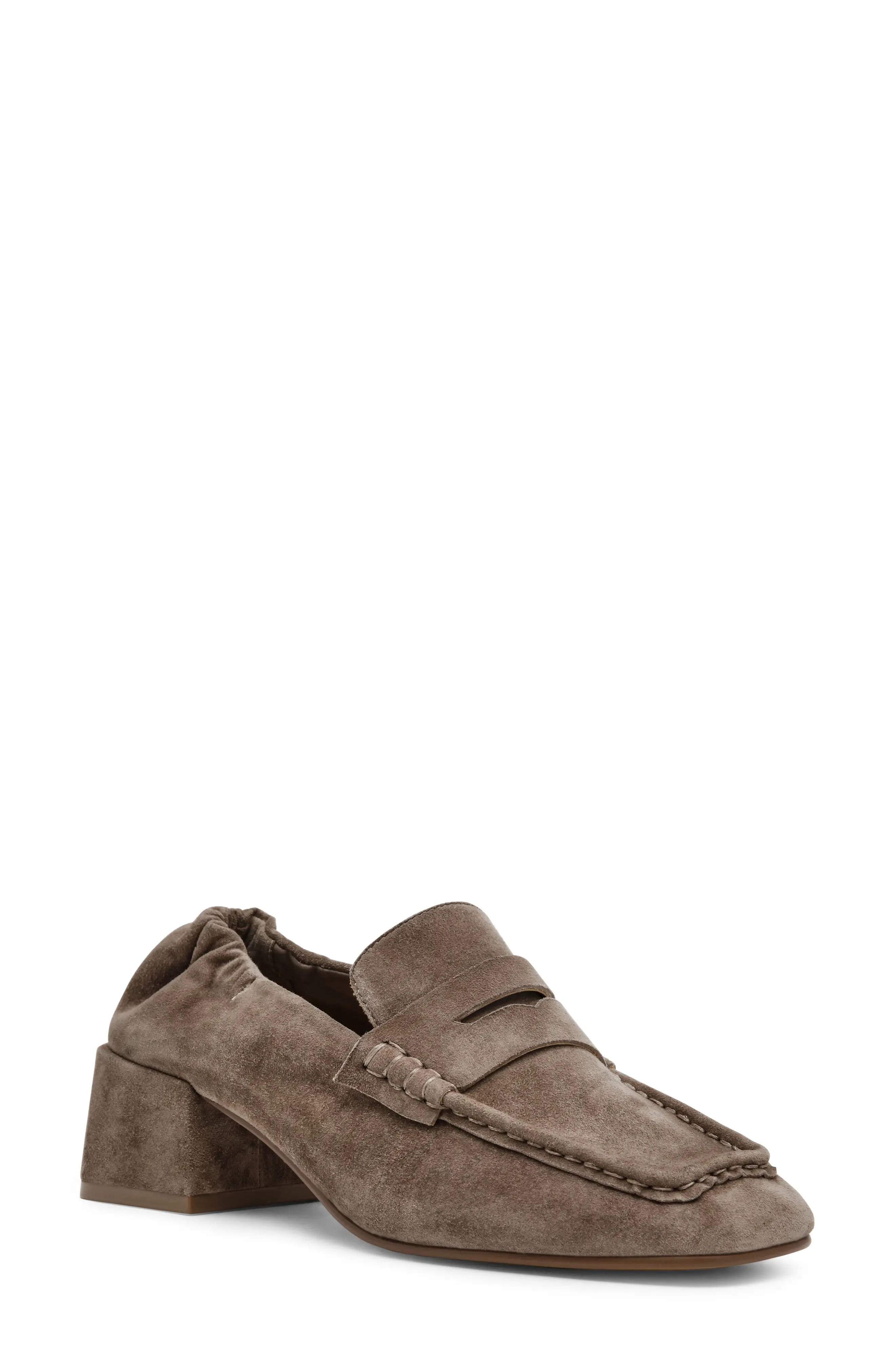 Steve Madden Emorry Penny Loafer in Taupe Suede at Nordstrom, Size 7.5 | Nordstrom