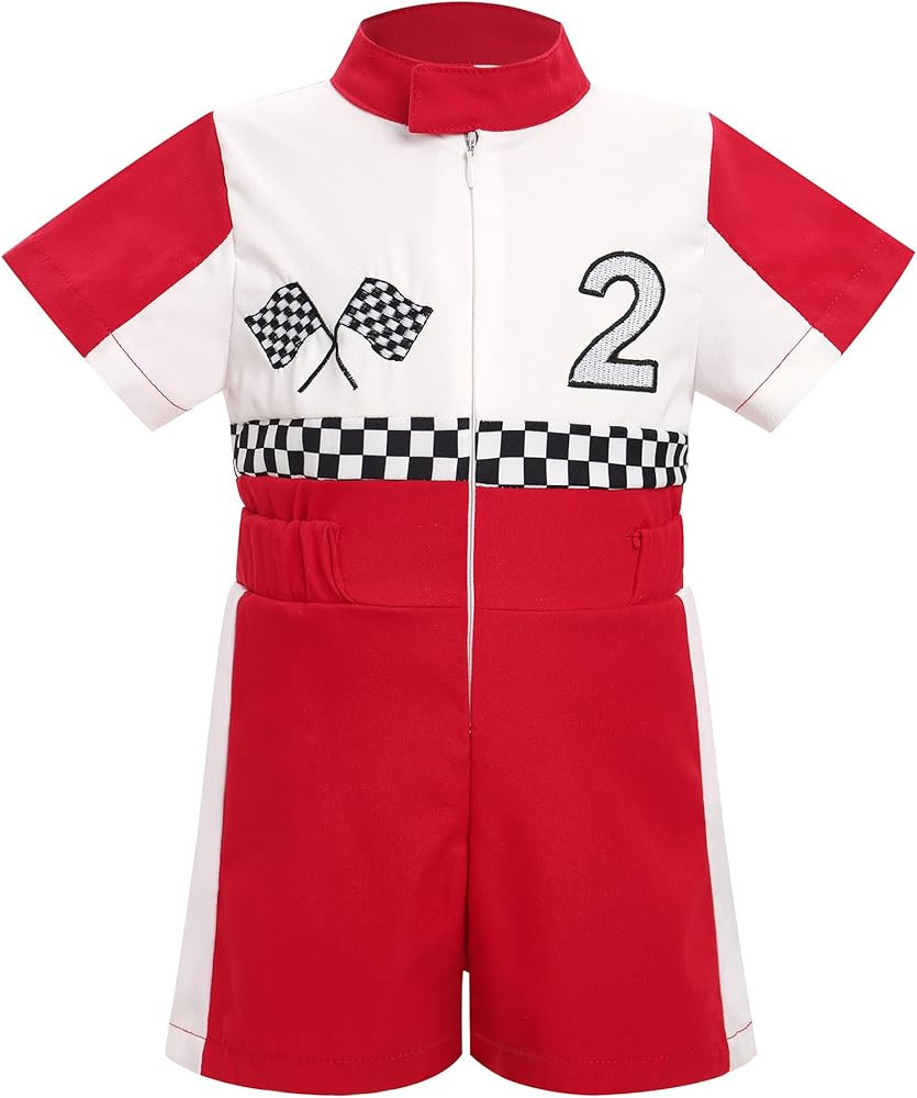 IMEKIS Toddler Baby Race Car Birthday Outfit Boy Girl One Piece Jumpsuit Cake Smash Photo Shoot f... | Amazon (US)