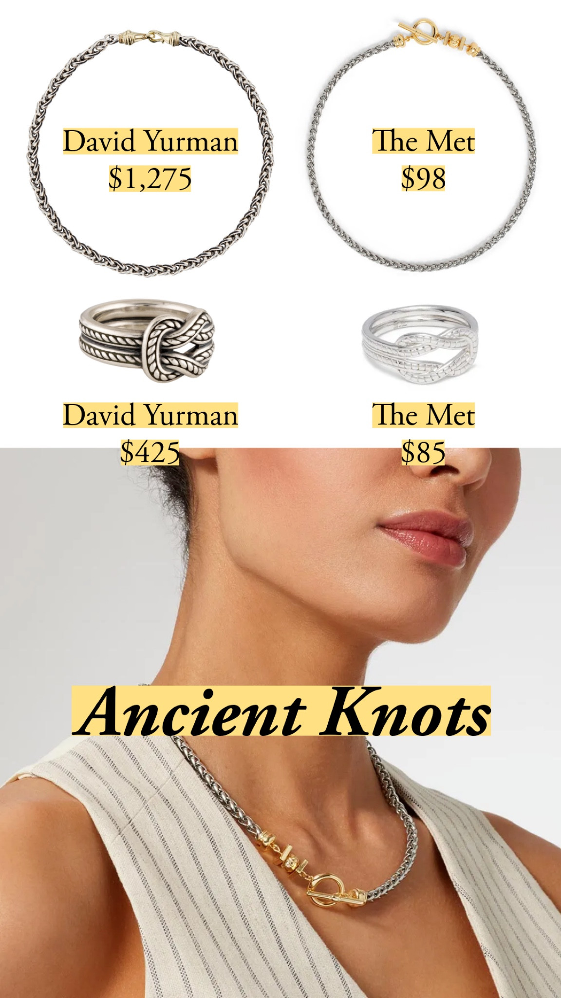 Designed in the 2nd century, the Greek Herackles knot remained popular into Roman times.

That’s classic style.

#jewelry #classicstyle #affordableluxury #davidyurman

#LTKHoliday #LTKCyberWeek #LTKFindsUnder100