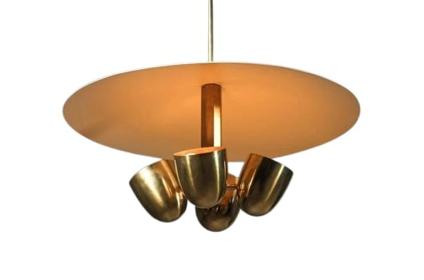 Mid Century Modern Sputnik Chandelier, 4 Light Pendant, Raw Brass, Vintage | Amazon (US)