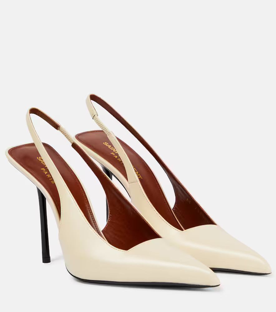 Saint Laurent Kiss 105 patent leather slingback pumps | Mytheresa (US/CA)