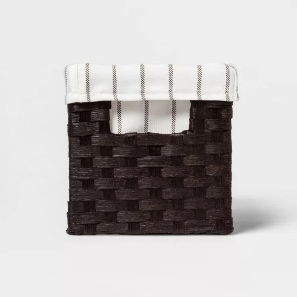 10.25x6x6" Small Lined Bin Dark Brown Weave - Threshold™ | Target