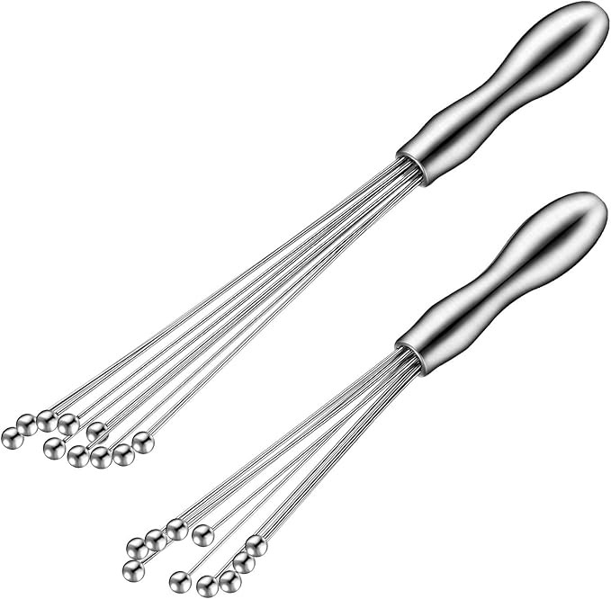 2 Pieces Stainless Steel Mini Ball Whisk 10-Inch and 12-Inch, Egg Beater Manual Mixer Whisk for S... | Amazon (US)