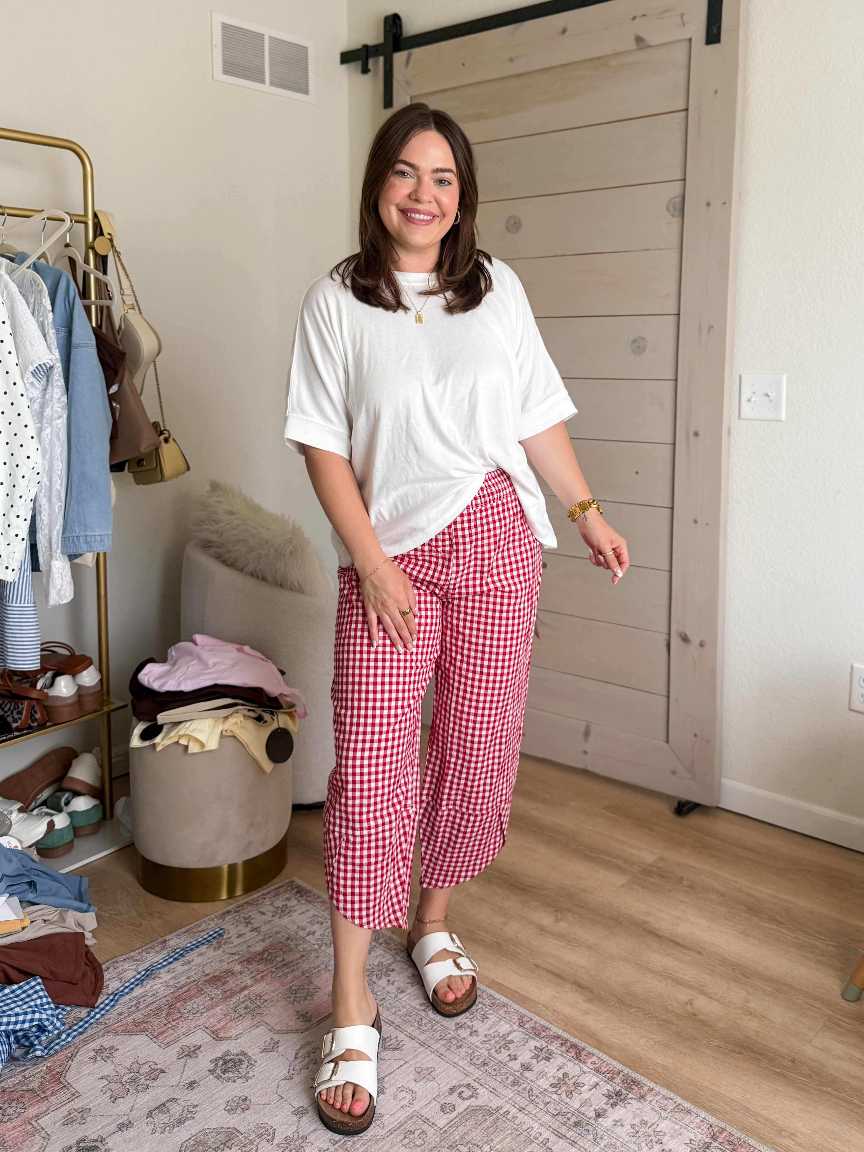 Wearing size large in the pants and top // summer fashion / gingham pants / oversized tee

#LTKootd #LTKSeasonal #LTKMidsize