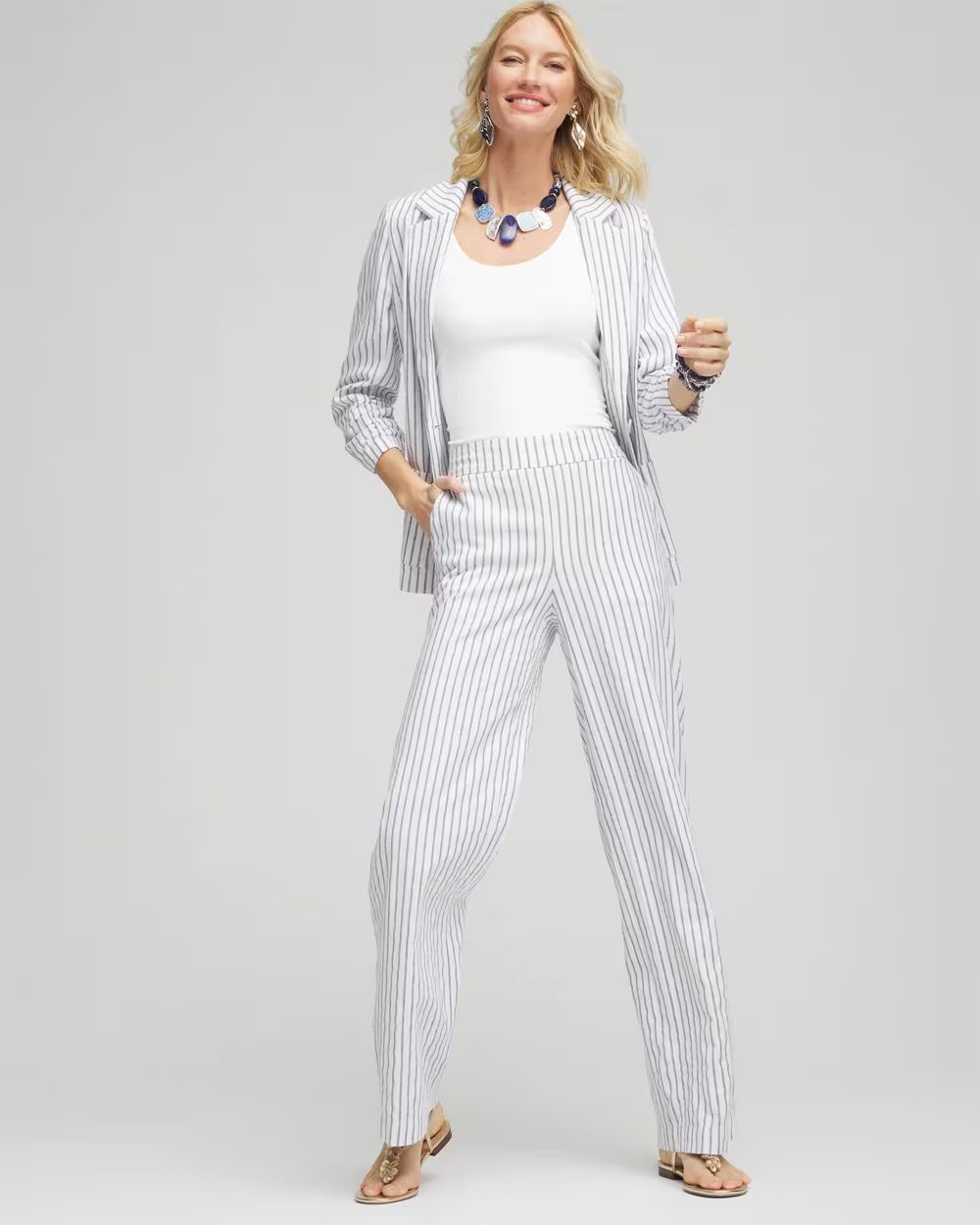 Striped Relaxed Linen Pants | Chico's