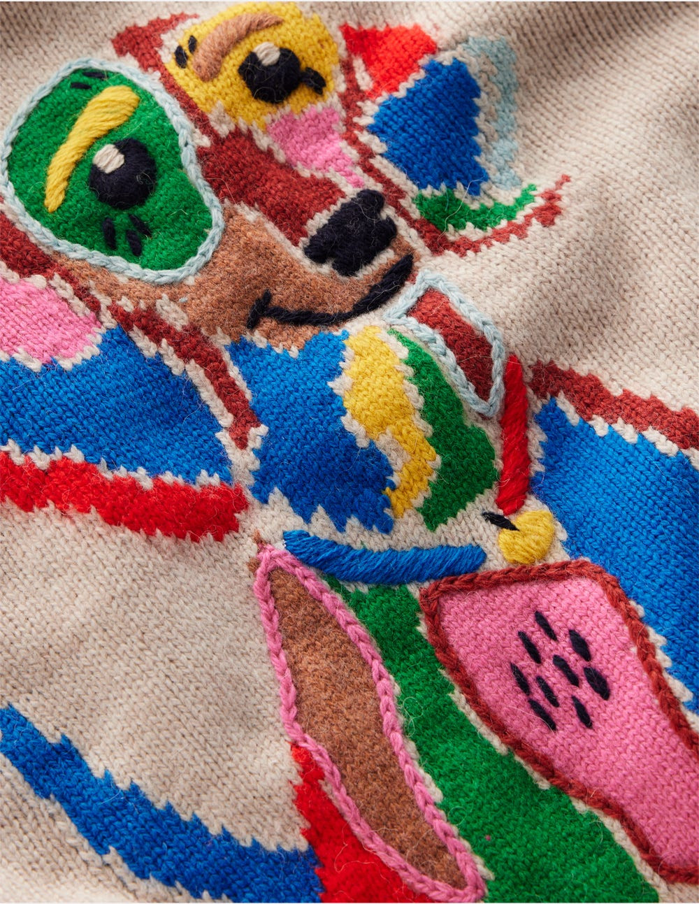 Natalie Embroidered Sweater-Oatmeal Melange, Daschund | Boden (US)