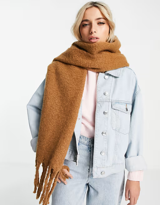 Boardmans polyester super fluffy scarf in camel - CAMEL | ASOS (Global)