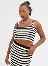 Black And Cream Stripe Knit Crop Top – Zoe | 4th & Reckless