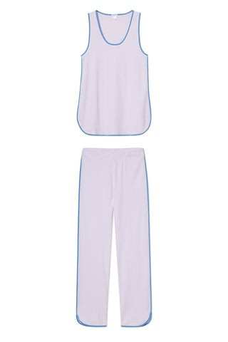 Pima Tank-Long Set in Lavender Fields | LAKE Pajamas