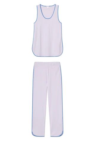 Pima Tank-Long Set in Lavender Fields | LAKE Pajamas