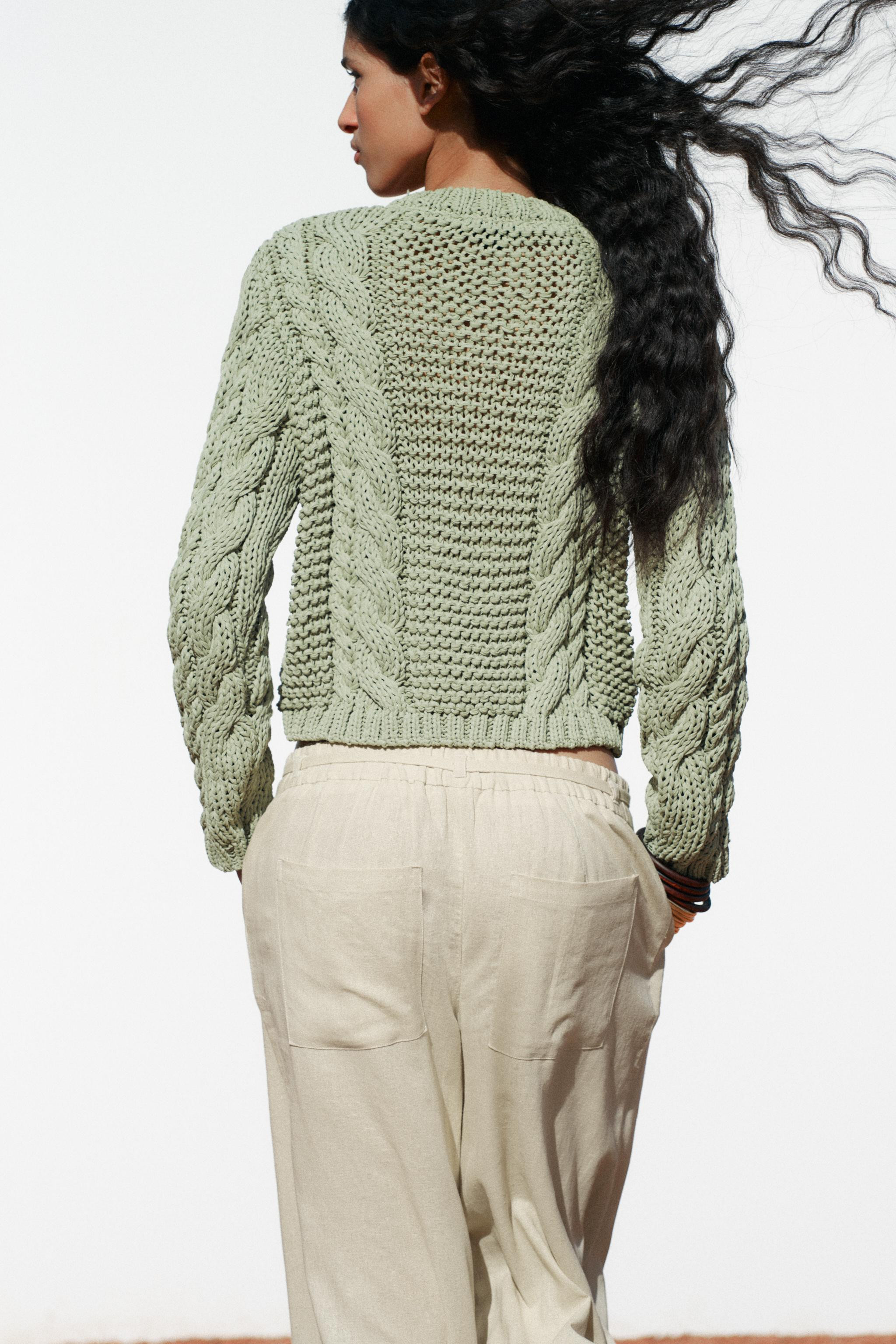 KNIT JACKET WITH FLOWER BUTTONS | Zara US