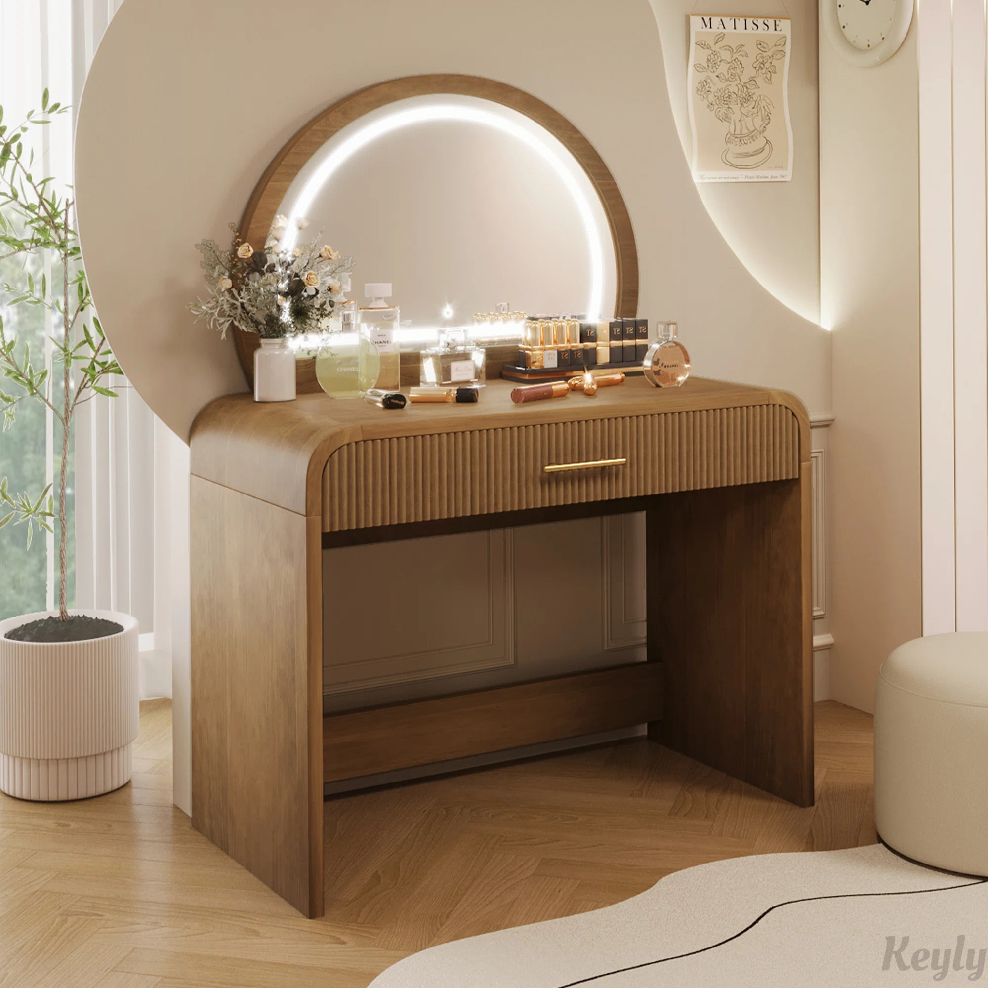 39" Makeup Vanity Table with Touch Screen Lighted Mirror and Drawer | Wayfair North America