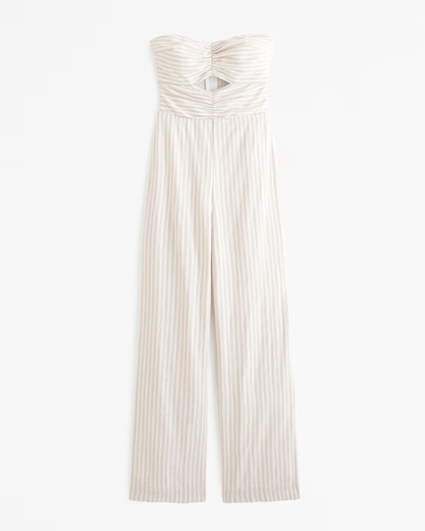 Women's Strapless Cutout Jumpsuit | Women's Dresses & Jumpsuits | Abercrombie.com | Abercrombie & Fitch (UK)