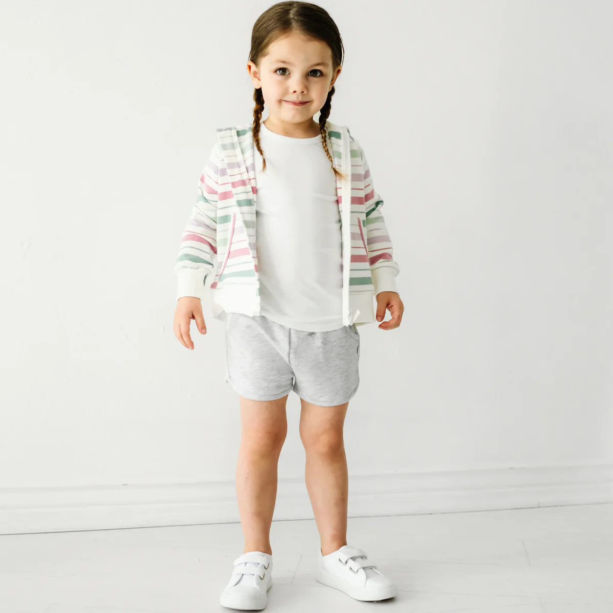 Light Heather Gray Dolphin Shorts | Little Sleepies