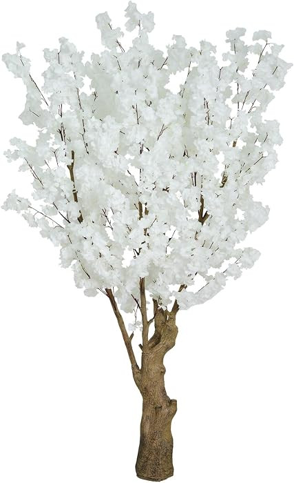 7FT Artificial Cherry Blossom Tree, White Faux Flower Tree for Home, Office, Wedding, Party & Out... | Amazon (US)