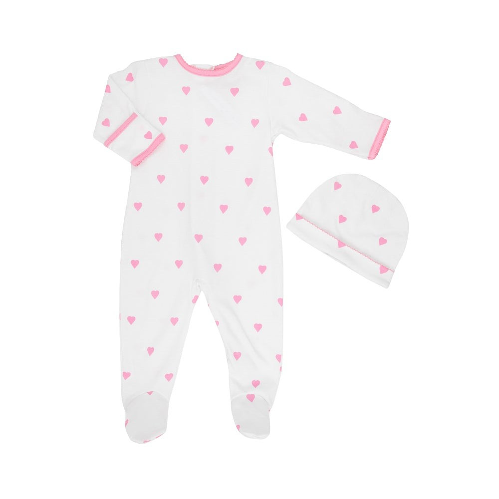 Rock Me Romper Set - Hamptons Hot Pink Heart Eyes | The Beaufort Bonnet Company