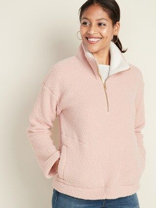 Plush Sherpa 1/4-Zip Pullover for Women | Old Navy (US)