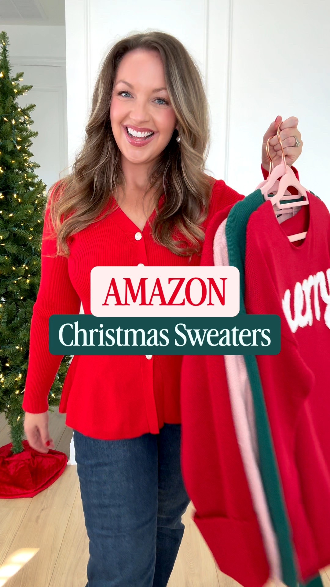 Amazon Sweaters that would be perfect to wear on Christmas or this holiday season! Red and Green and festive bow pink! The Merry Sweater is so vintage and can be dressed up with sequin or tulle skirt or dressed down! Love all of these Amazon finds to help you look festive this Christmas! I am 5'5" Size 8/10 Wearing Mediums!

#amazonfashion #christmassweater #redsweater #greensweater #christmasoutfit #holidayoutfit #amazonchristmas amazon christmas sweaters, amazon christmas outfit, holiday sweater, christmas sweater, festive sweater, amazon sweater 

 #LTKHoliday #LTKSeasonal #LTKFindsUnder50