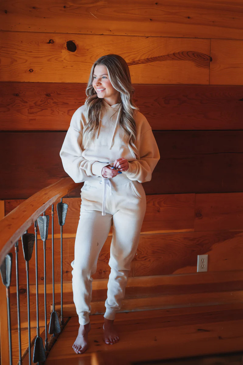Snuggle Weather Cream Fleece Hoodie | Apricot Lane Boutique