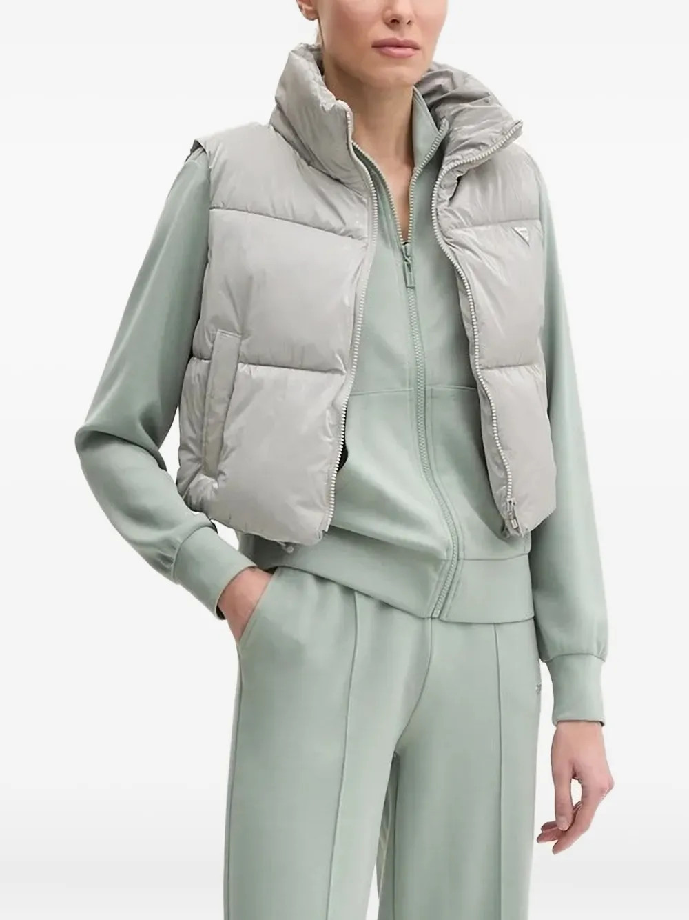 GUESS USA quilted puffer vest - Grey | Farfetch Global