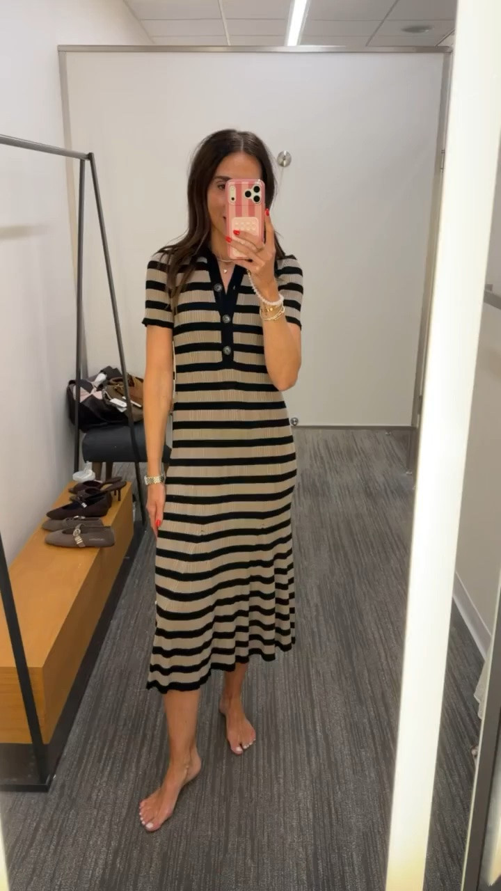 This striped knit dress is one of those pieces you can wear almost anywhere. The soft sweater knit skims without feeling clingy, the collared neckline gives it a polished touch, and the neutral stripes make it easy to style with flats, sneakers, or boots as the seasons change.

Size S

striped knit dress, sweater dress, collared dress, midi dress, neutral outfit, fall transition outfit, everyday style, classic wardrobe, casual chic, affordable fashion, annabrstyle

#LTKootd #LTKSeasonal #LTKOver40