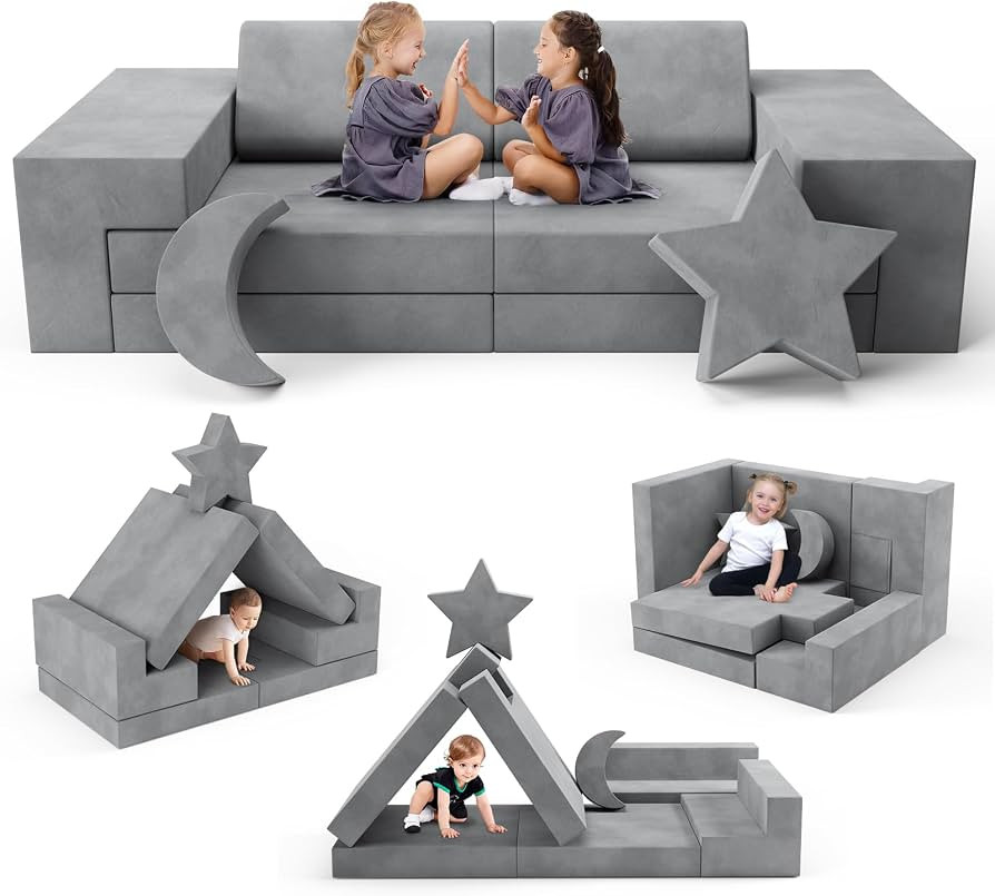 Lischwert Kids Couch, Modular Kids Play Couch, Child Sofa for Girls Boys, Toddler Sectional Sofa ... | Amazon (US)