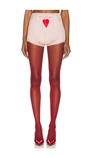 Embroidered Satin Bloomers in Baby Pink | Revolve Clothing (Global)