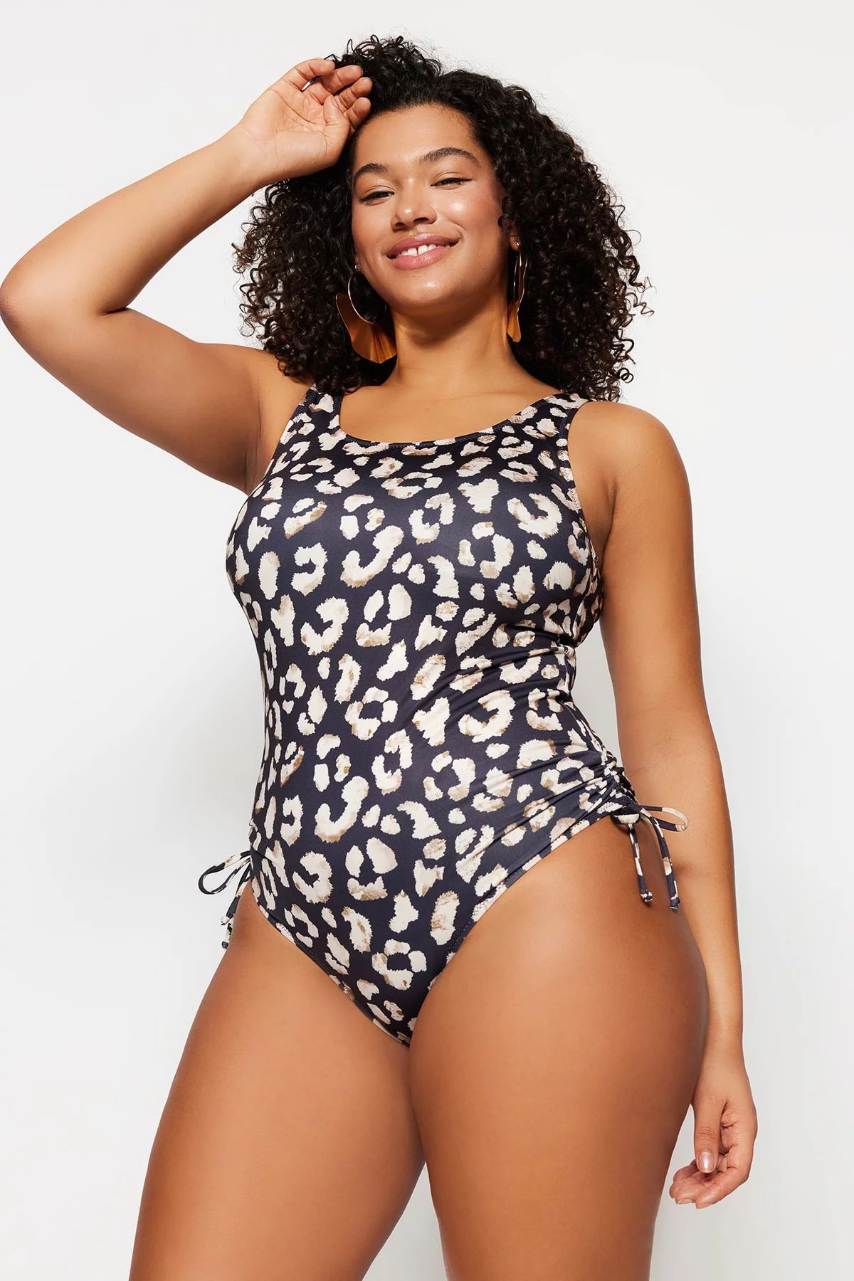 Plus Size Swimsuit - Black - Animal Print | Walmart (US)