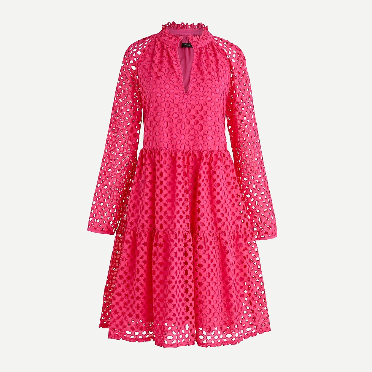 Petite tiered popover dress in embroidered eyelet | J. Crew US