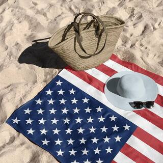 USA Flag Cotton/Polyester Blend Beach Towel 30x60 inches | The Home Depot