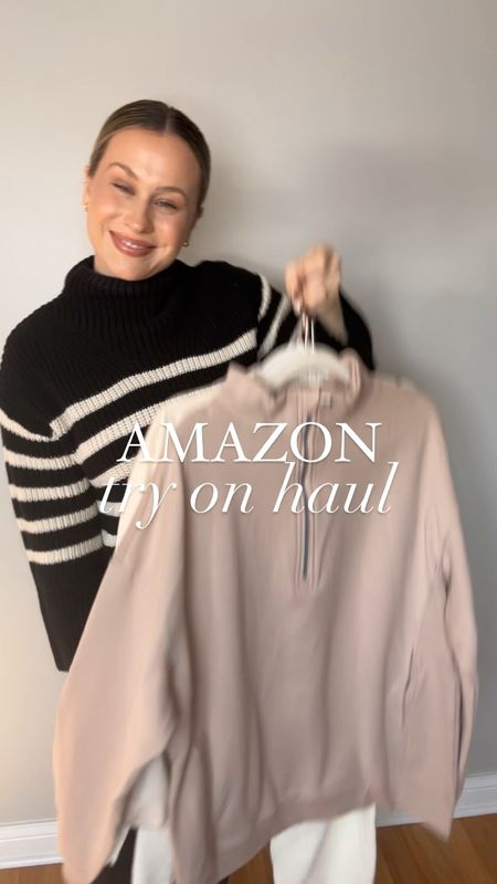 Amazon try on haul for December / I found the cutest and most comfy neutral options for winter, specifically December #holiday #christmasoutfit #sweatshirt 

#LTKfindsunder50 #LTKsalealert #LTKHoliday