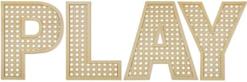 Playroom Decor Rattan Letters Set 12 x 15 Boho Wall Signs for Bedroom Large Wooden Rattan Letters... | Amazon (US)